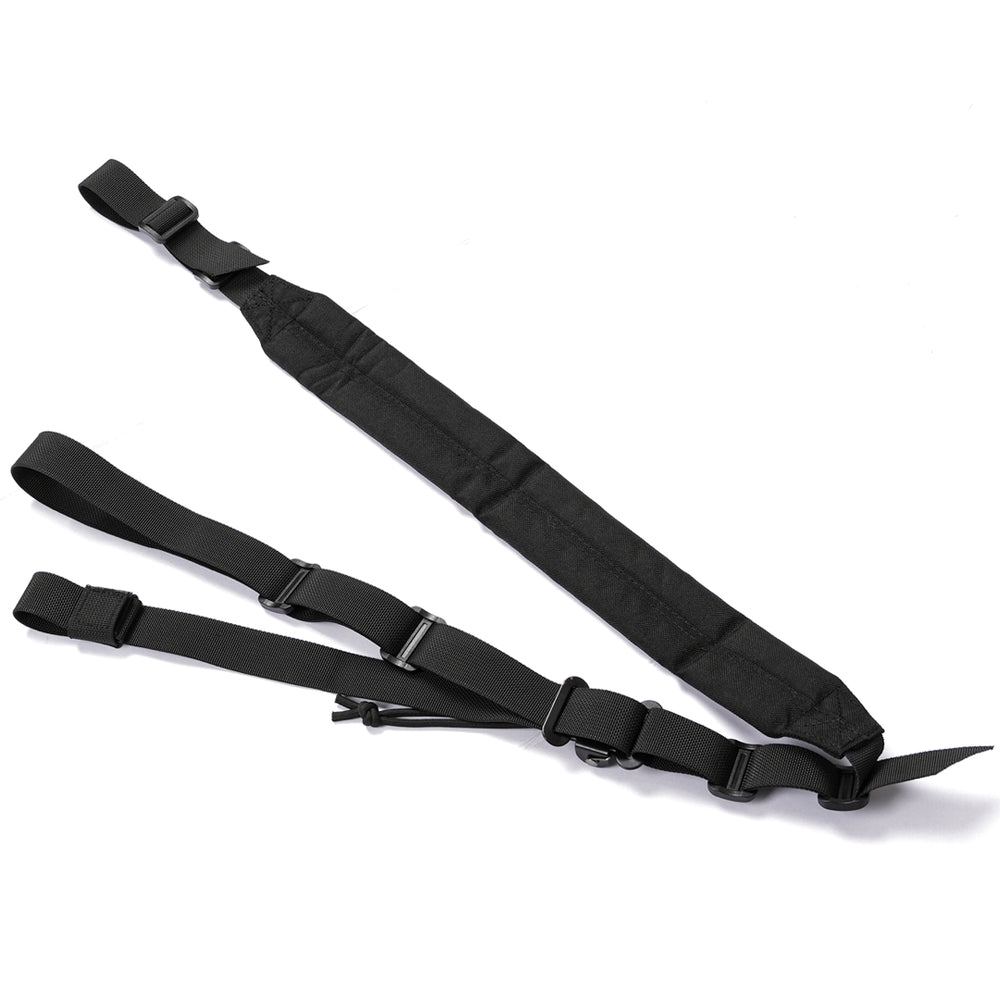 Adjustable padded tactical rifle sling for comfort and stability