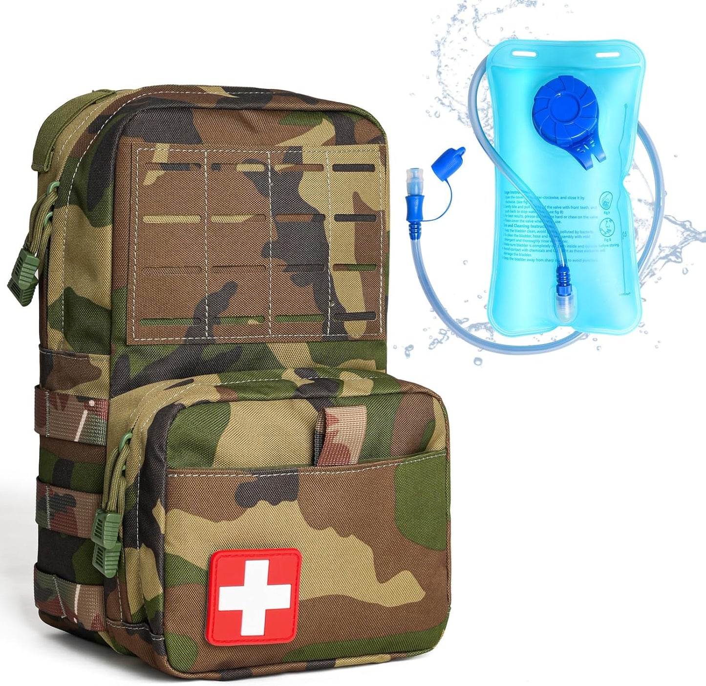 
                  
                    Camouflage tactical hydration backpack with 1.5L TPU water bladder
                  
                