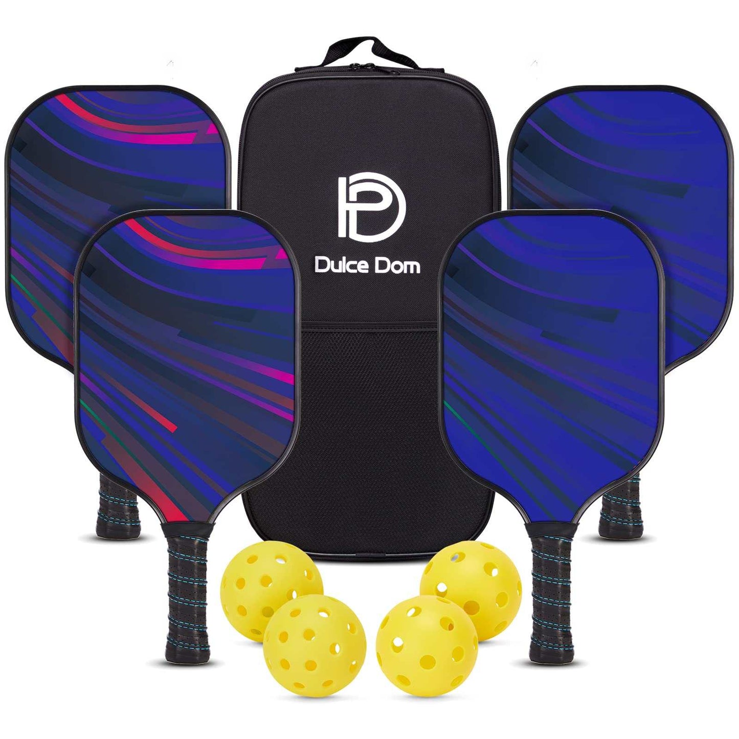 
                  
                    DULCE DOM USAPA Approved Pickleball Paddle Set (4 Paddles, 4 Balls, Bag)
                  
                