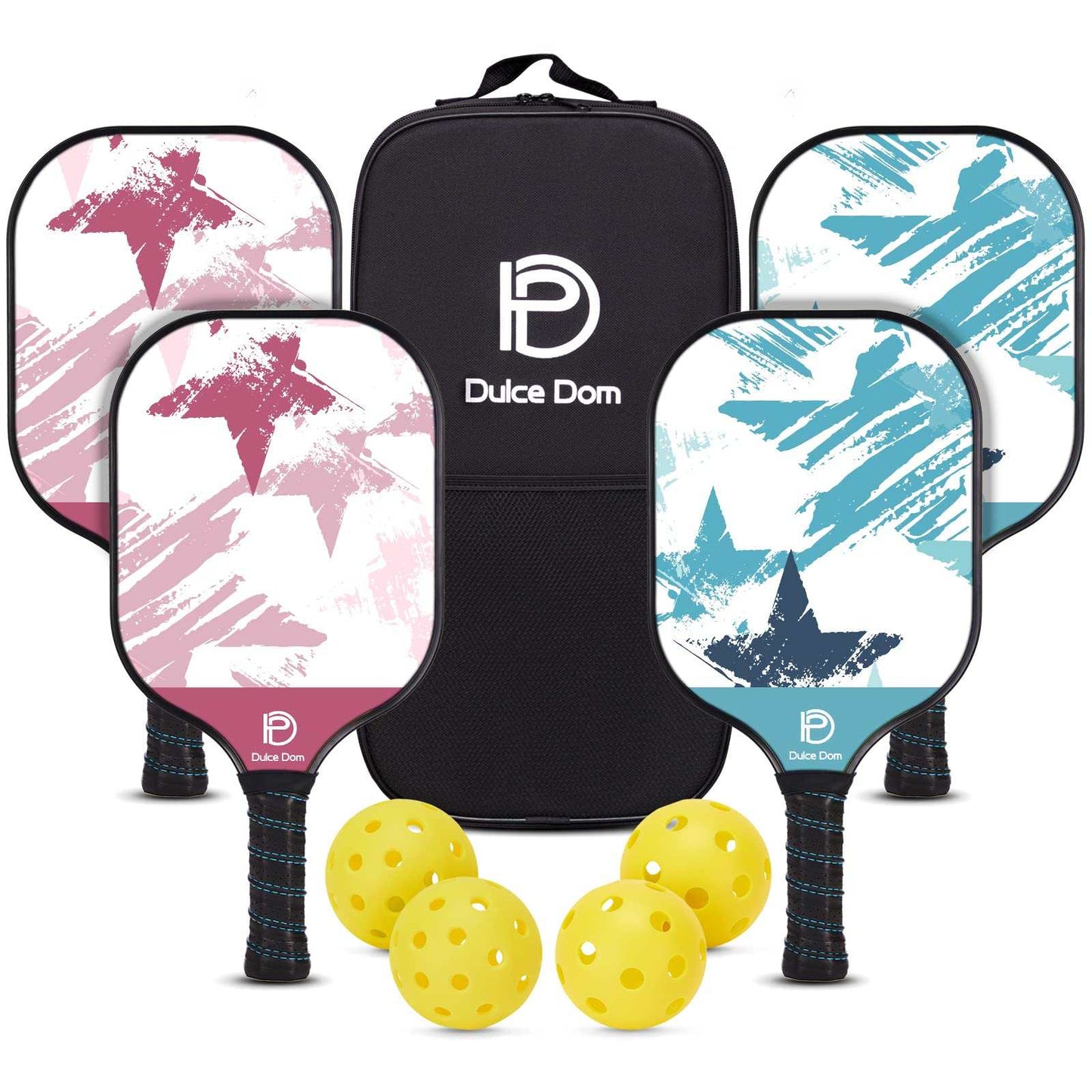 
                  
                    DULCE DOM USAPA Approved Pickleball Paddle Set (4 Paddles, 4 Balls, Bag)
                  
                