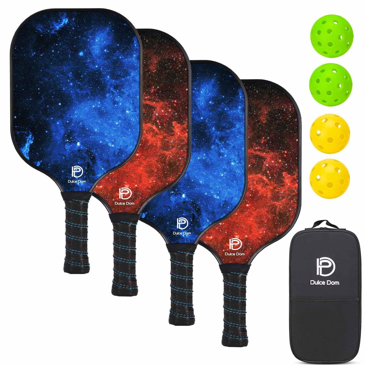 
                  
                    DULCE DOM USAPA Approved Pickleball Paddle Set (4 Paddles, 4 Balls, Bag)
                  
                