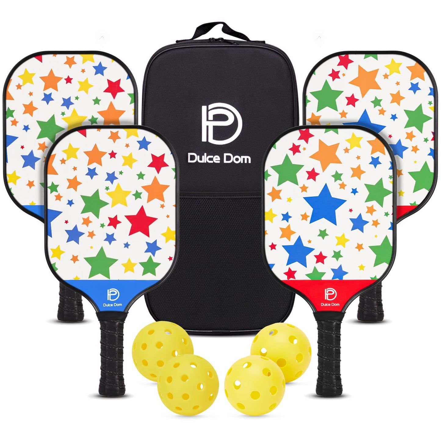 
                  
                    DULCE DOM USAPA Approved Pickleball Paddle Set (4 Paddles, 4 Balls, Bag)
                  
                