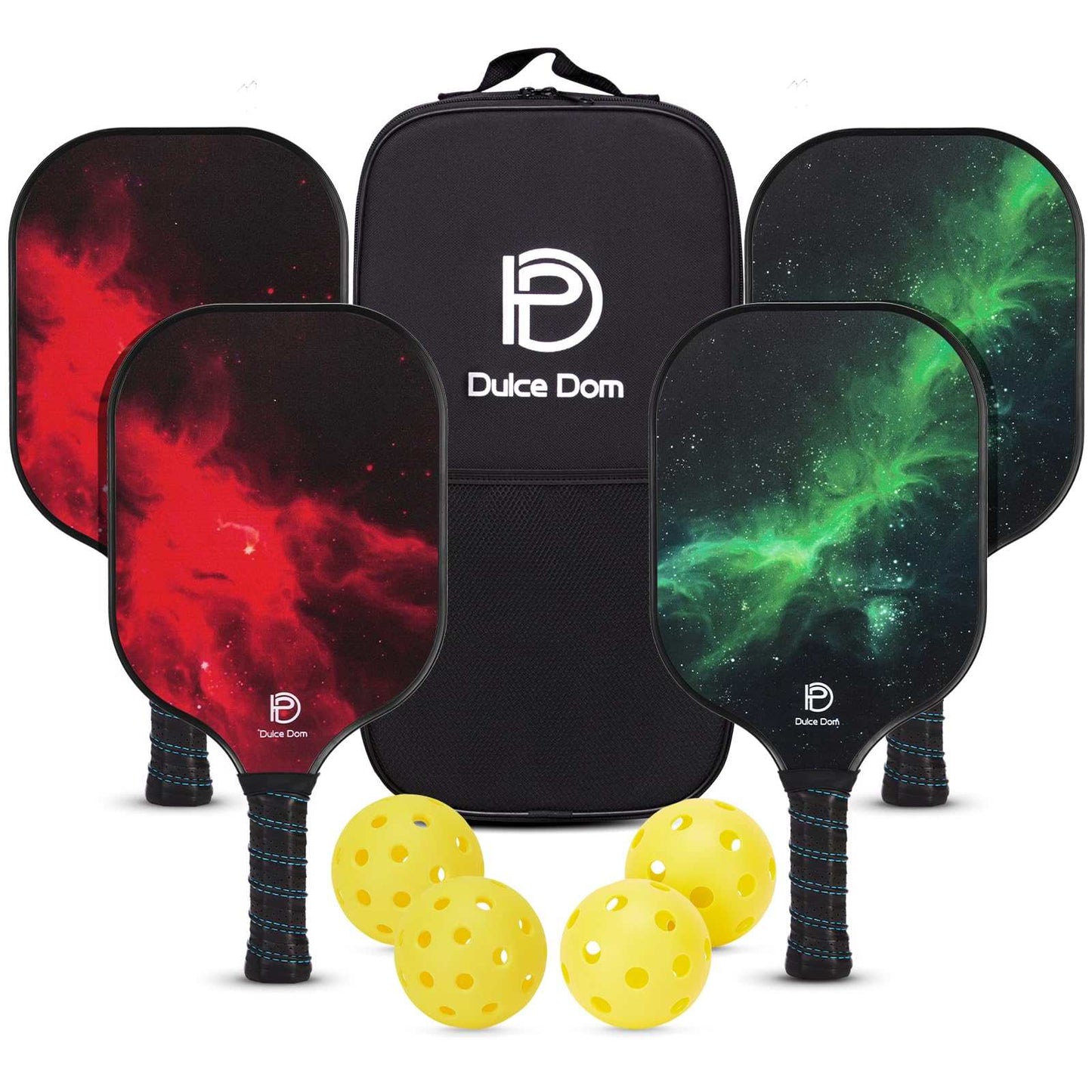 
                  
                    DULCE DOM USAPA Approved Pickleball Paddle Set (4 Paddles, 4 Balls, Bag)
                  
                