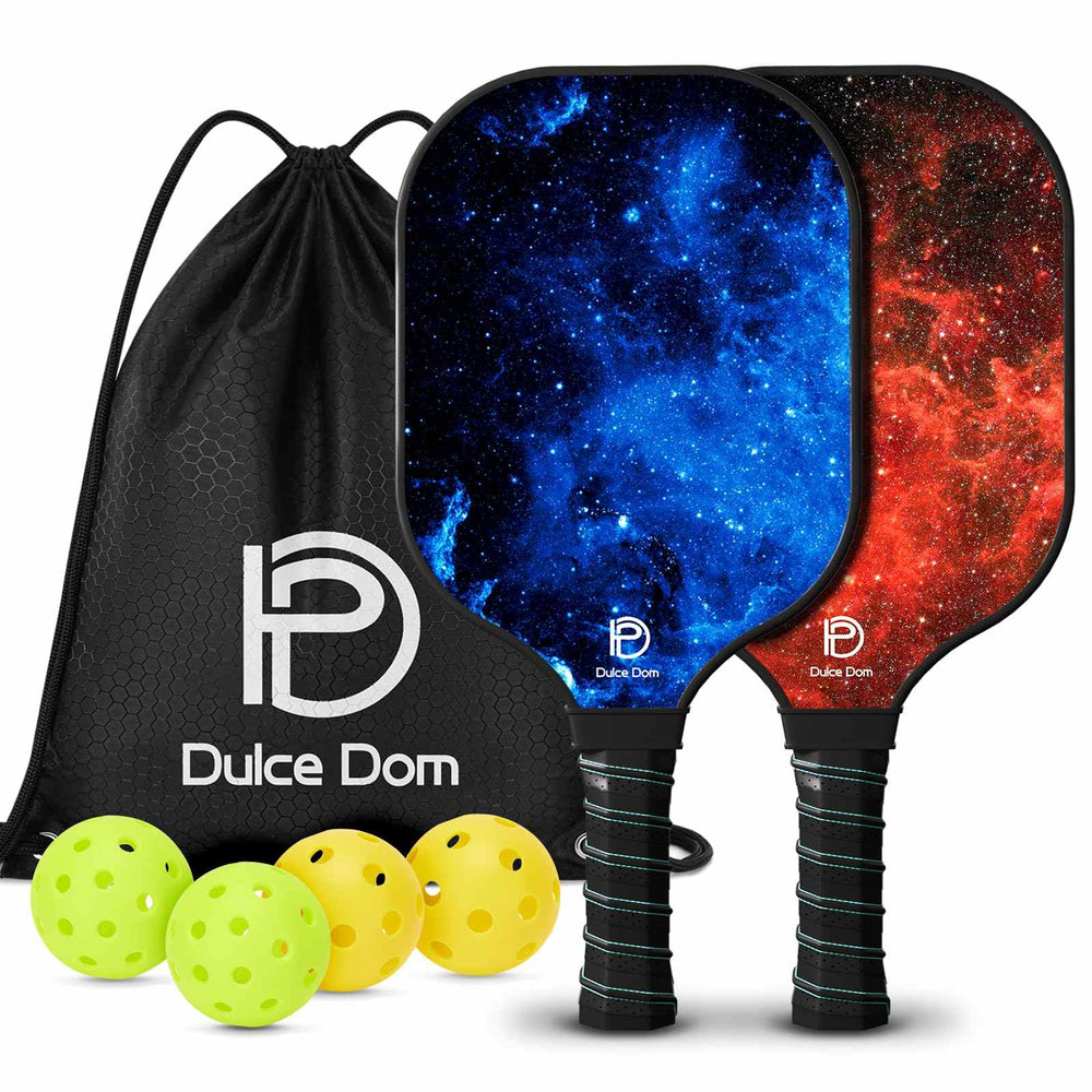 DULCE DOM USAPA Approved Pickleball Paddle Set (2 Paddles, 4 Balls, Bag)