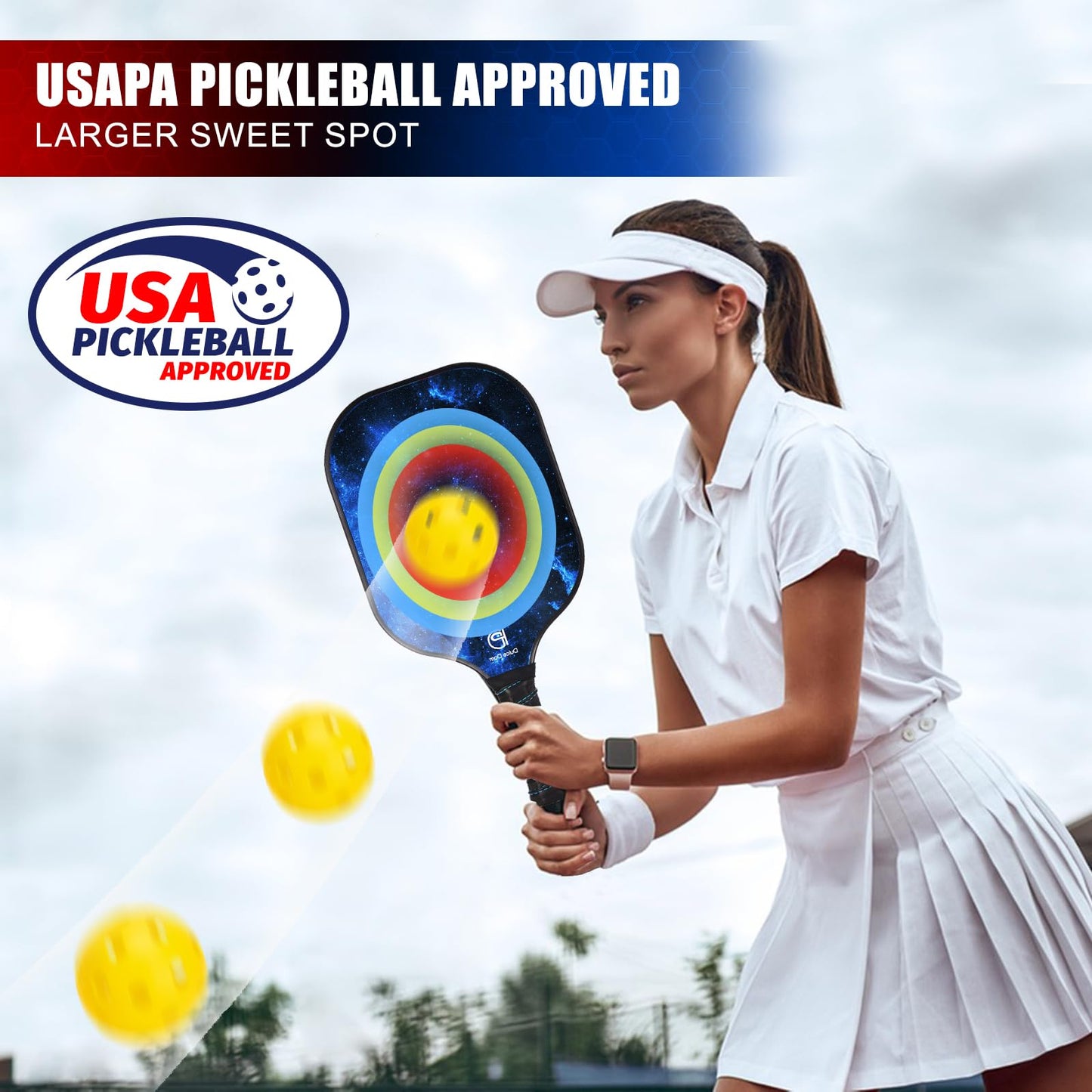 
                  
                    DULCE DOM USAPA Approved Pickleball Paddle Set (4 Paddles, 4 Balls, Bag)
                  
                