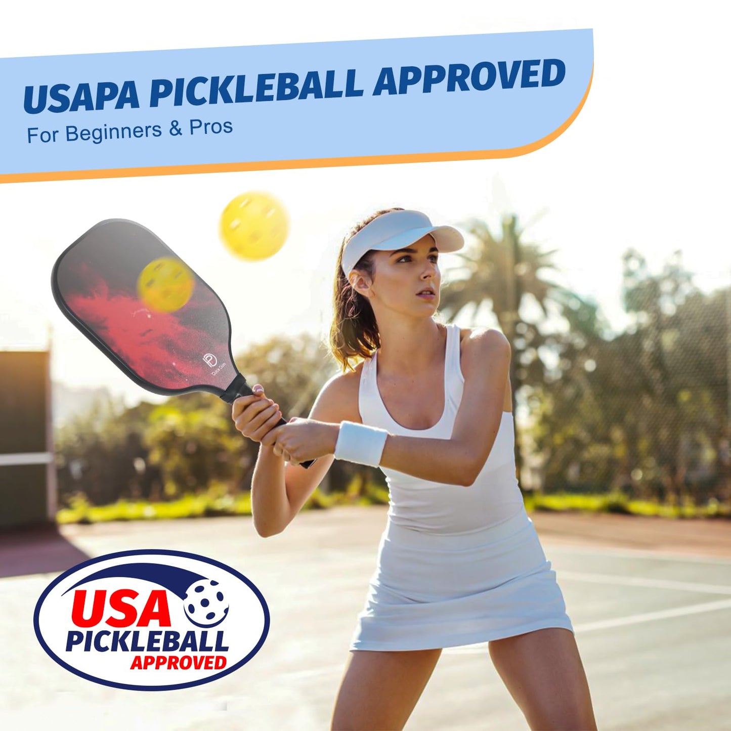 
                  
                    DULCE DOM USAPA Approved Pickleball Paddle Set (4 Paddles, 4 Balls, Bag)
                  
                