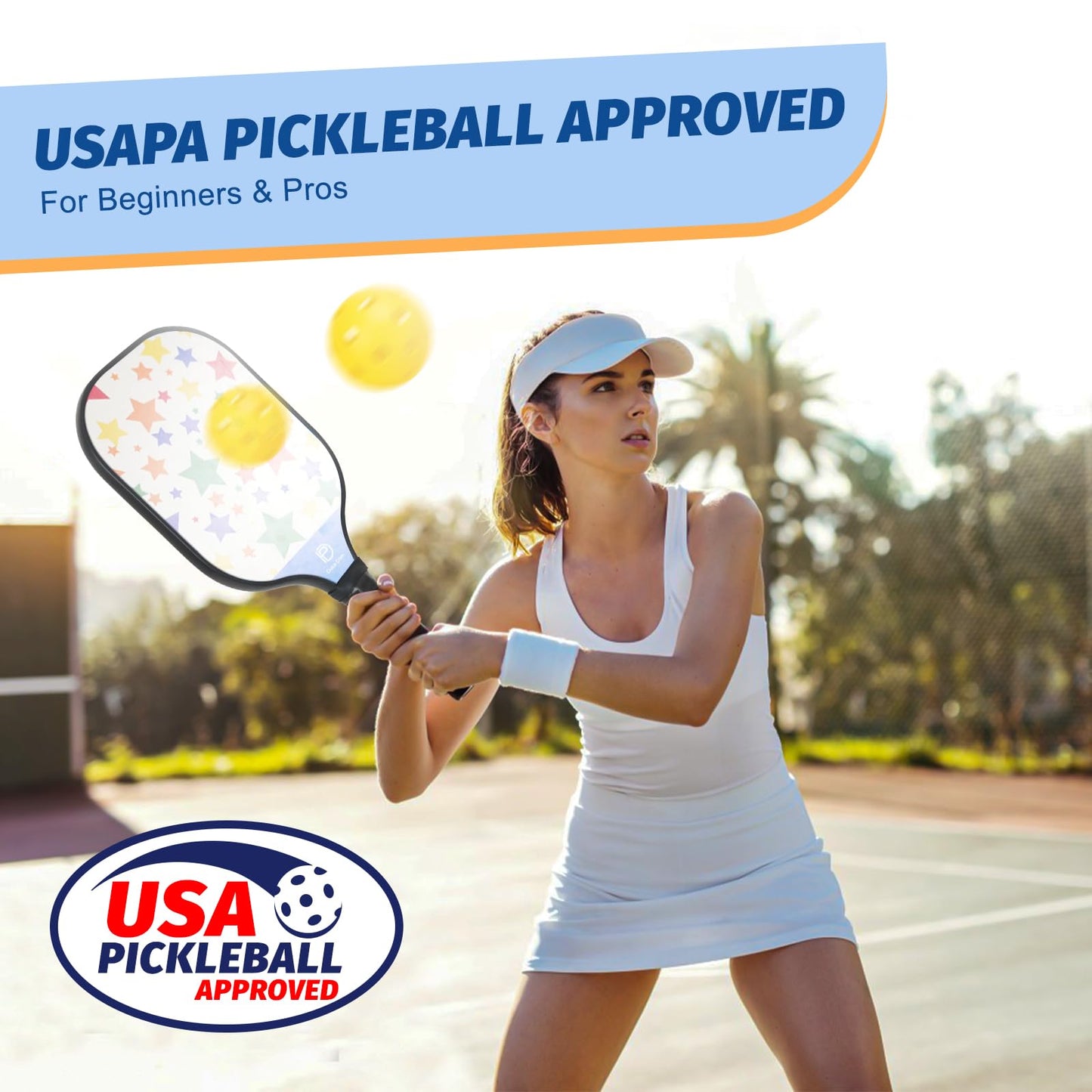 
                  
                    DULCE DOM USAPA Approved Pickleball Paddle Set (4 Paddles, 4 Balls, Bag)
                  
                