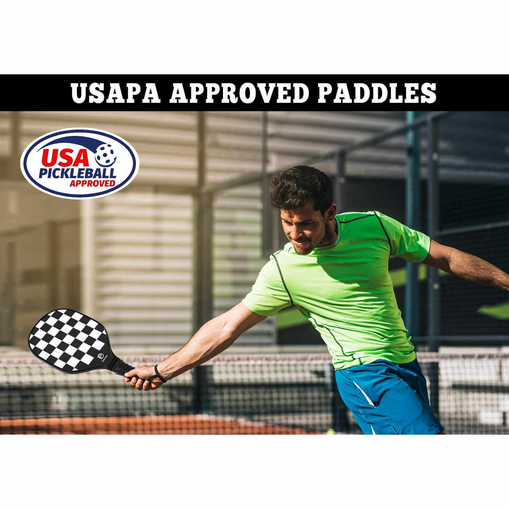 
                  
                    DULCE DOM USAPA Approved Pickleball Paddle Set (4 Paddles, 4 Balls, Bag)
                  
                