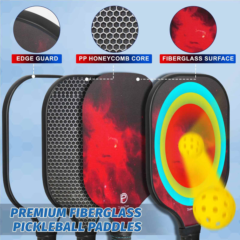 
                  
                    DULCE DOM USAPA Approved Pickleball Paddle Set (2 Paddles, 4 Balls, Bag)
                  
                