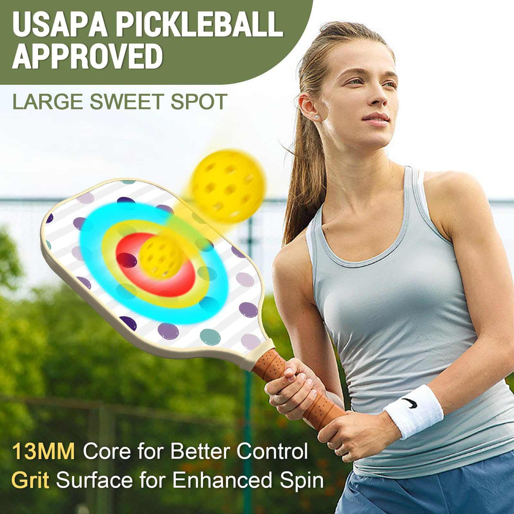 
                  
                    DULCE DOM USAPA Approved Pickleball Paddle Set (2 Paddles, 4 Balls, Bag)
                  
                