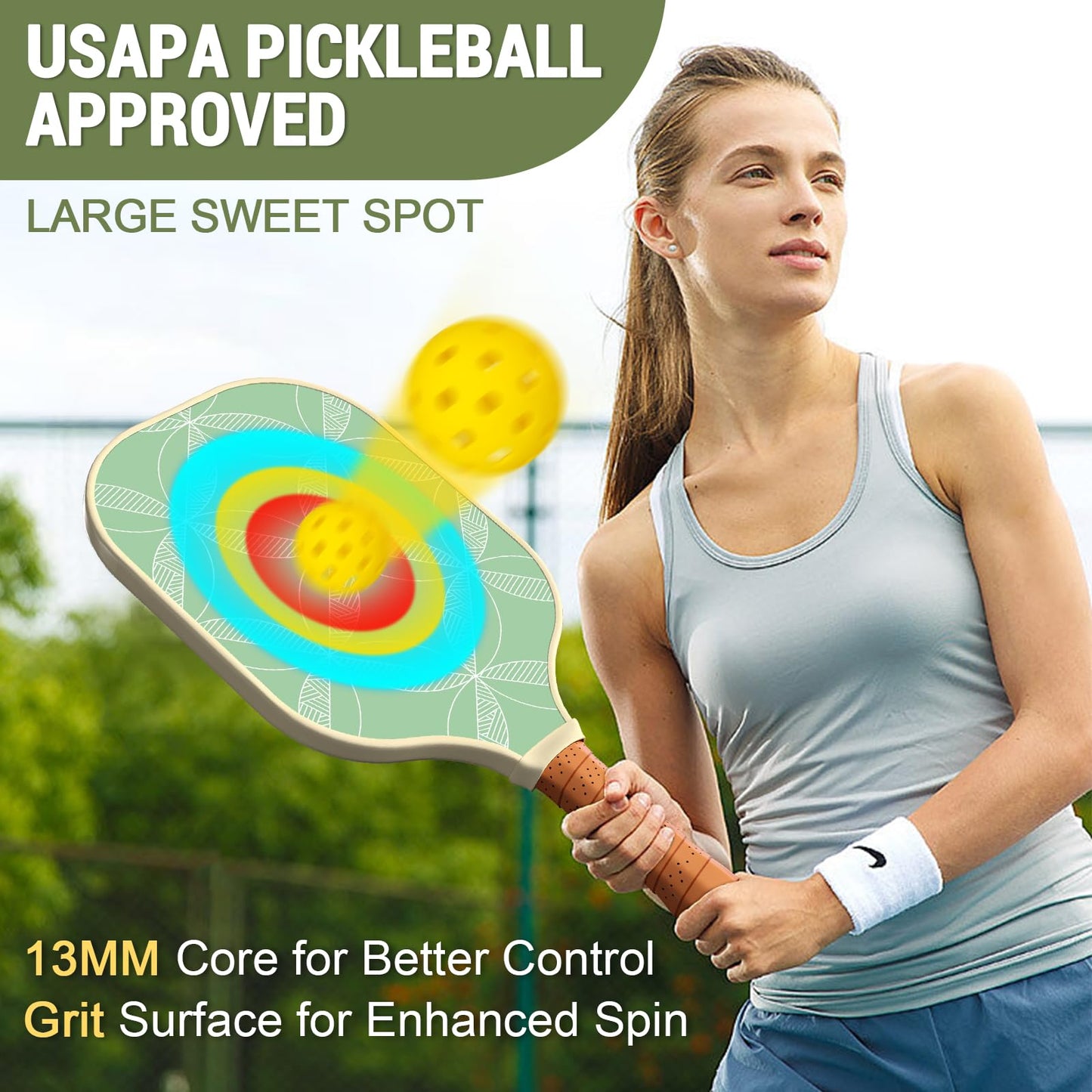 
                  
                    DULCE DOM USAPA Approved Pickleball Paddle Set (2 Paddles, 4 Balls, Bag)
                  
                