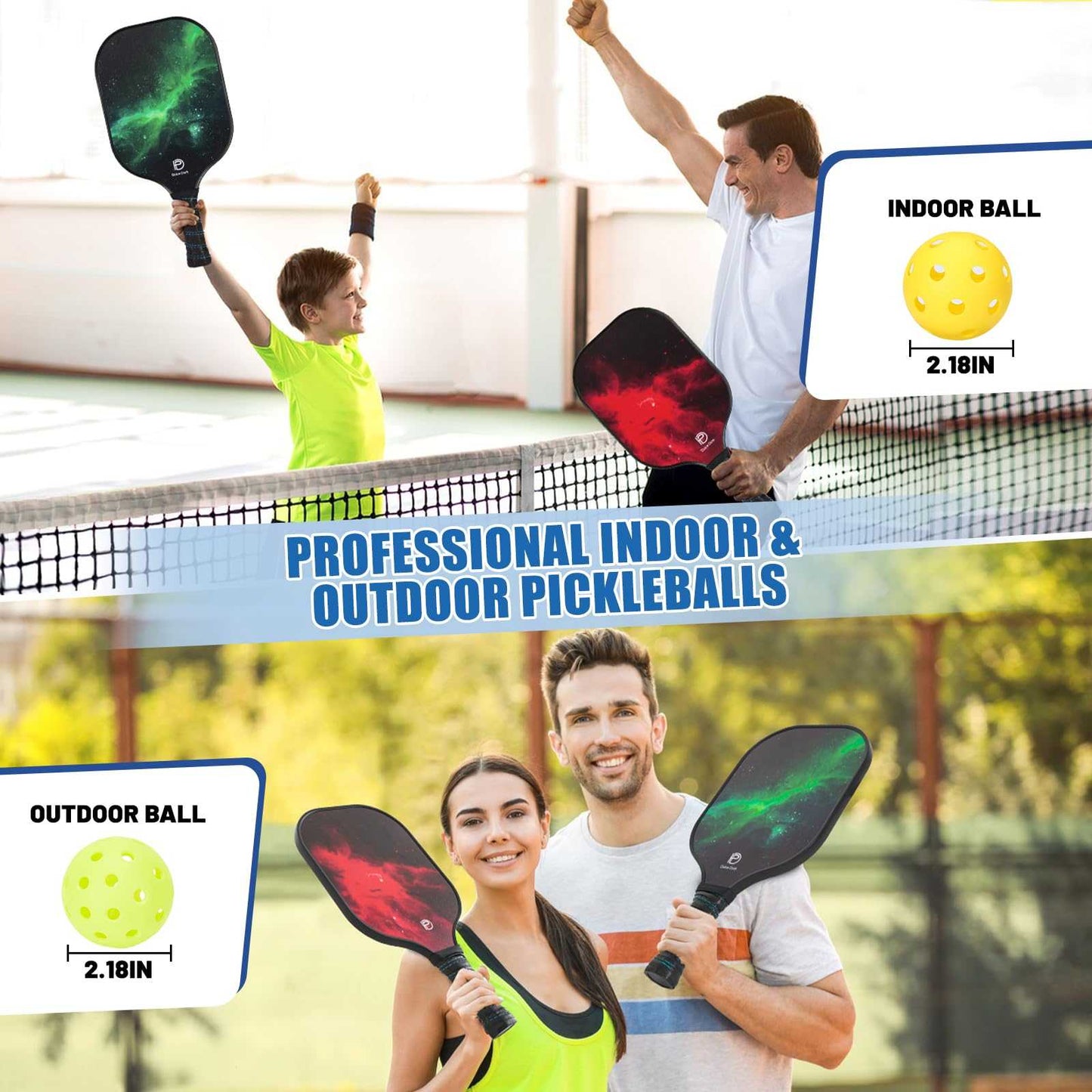 
                  
                    DULCE DOM USAPA Approved Pickleball Paddle Set (2 Paddles, 4 Balls, Bag)
                  
                